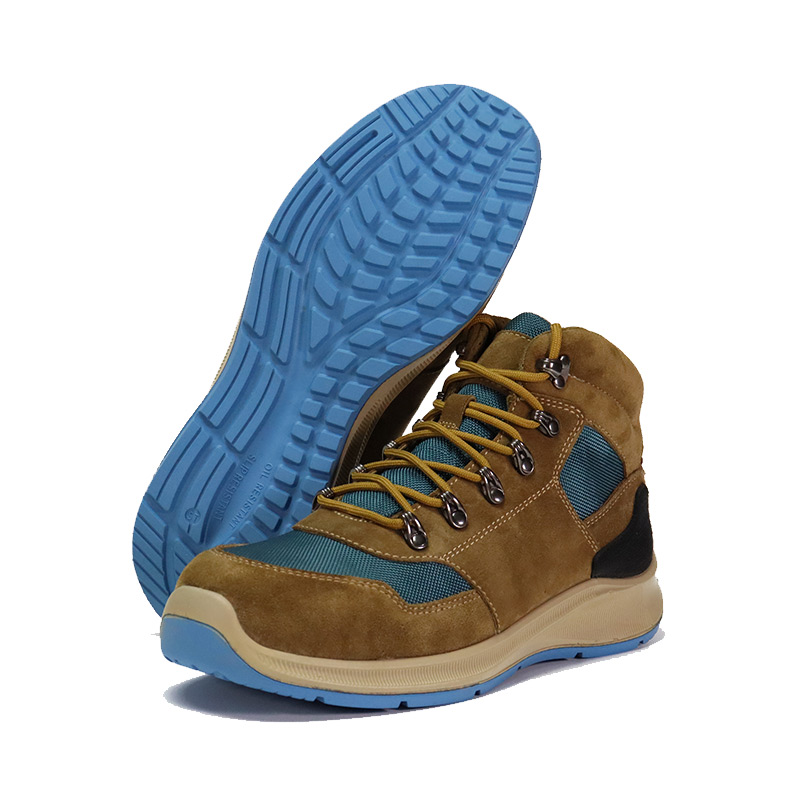 Arbeitsschuhe aus Wildleder und Nylonstoff mit Gummiaußensohle